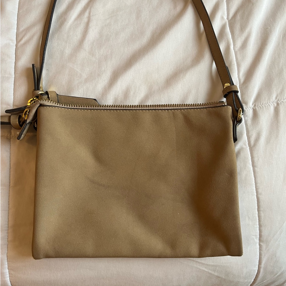 Tan Suede Crossbody Bag